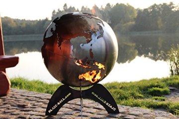 BlazeBall Feuerkugel Weltkugel 60 cm Feuerschale mit Ständer Feuerkorb Brennstelle - 5