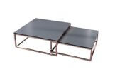 DuNord Design Couchtisch Beistelltisch 2er STAGE anthrazit matt Kupfer Design Tisch Set - 1