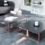 DuNord Design Couchtisch Beistelltisch 2er STAGE anthrazit matt Kupfer Design Tisch Set - 3