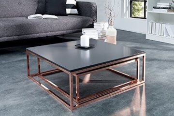 DuNord Design Couchtisch Beistelltisch 2er STAGE anthrazit matt Kupfer Design Tisch Set - 4