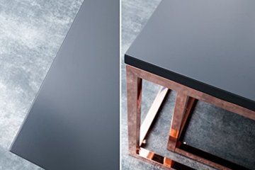DuNord Design Couchtisch Beistelltisch 2er STAGE anthrazit matt Kupfer Design Tisch Set - 6
