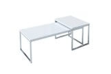 DuNord Design Couchtisch weiß modern Beistelltisch STAGE LONG 2er Set chrom Design Tisch Set - 1