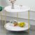 PAMPOO Couchtisch Kleiner Tisch Marmor Textur Couchtisch aus Holz Sofa Beistelltisch quadratischen Tisch für Wohnzimmer Büro geeignet (Weiß, Runde) - 3