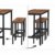 VASAGLE Bartisch-Set, Stehtisch mit 2 Barhockern, Küchentresen mit Barstühlen, Küchentisch und Küchenstühle im Industrie-Design, für Küche, 120 x 60 x 90 cm, Vintage, dunkelbraun LBT15X - 7