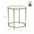 VASAGLE Beistelltisch rund, Glastisch mit goldenem Metallgestell, kleiner Couchtisch, Nachttisch, Sofatisch, Balkon, robustes Hartglas, stabil, dekorativ, Gold LGT20G - 6